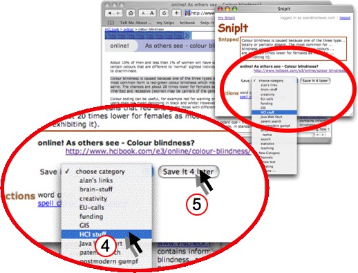 screenshot showing classifying a new snip